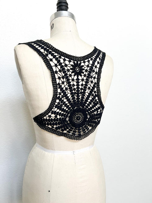 Black Racerback Cotton Applique with Circular Designs